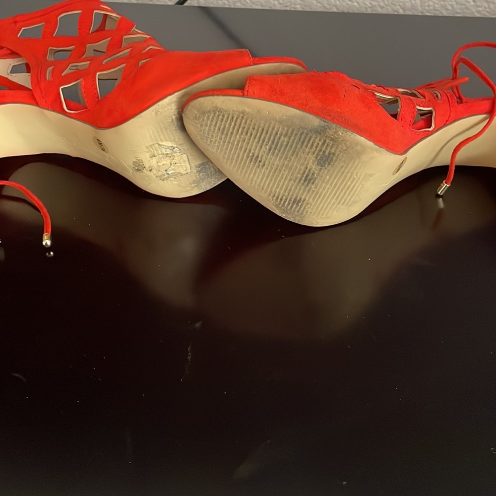 BCBG generation, red orange, open toe heels - Picture 4 of 4